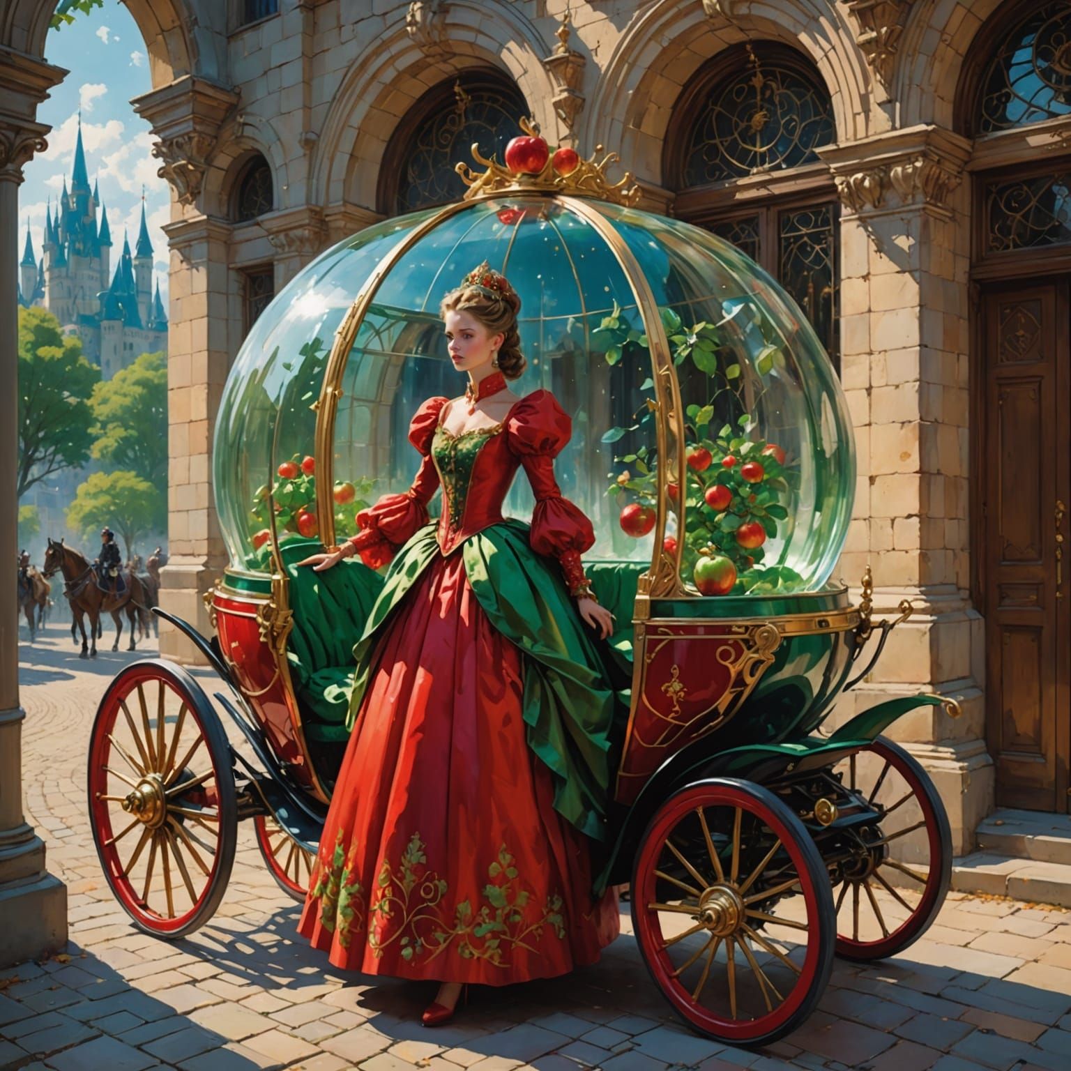 Ethereal Apple Princess Arrives in Glass Carriage