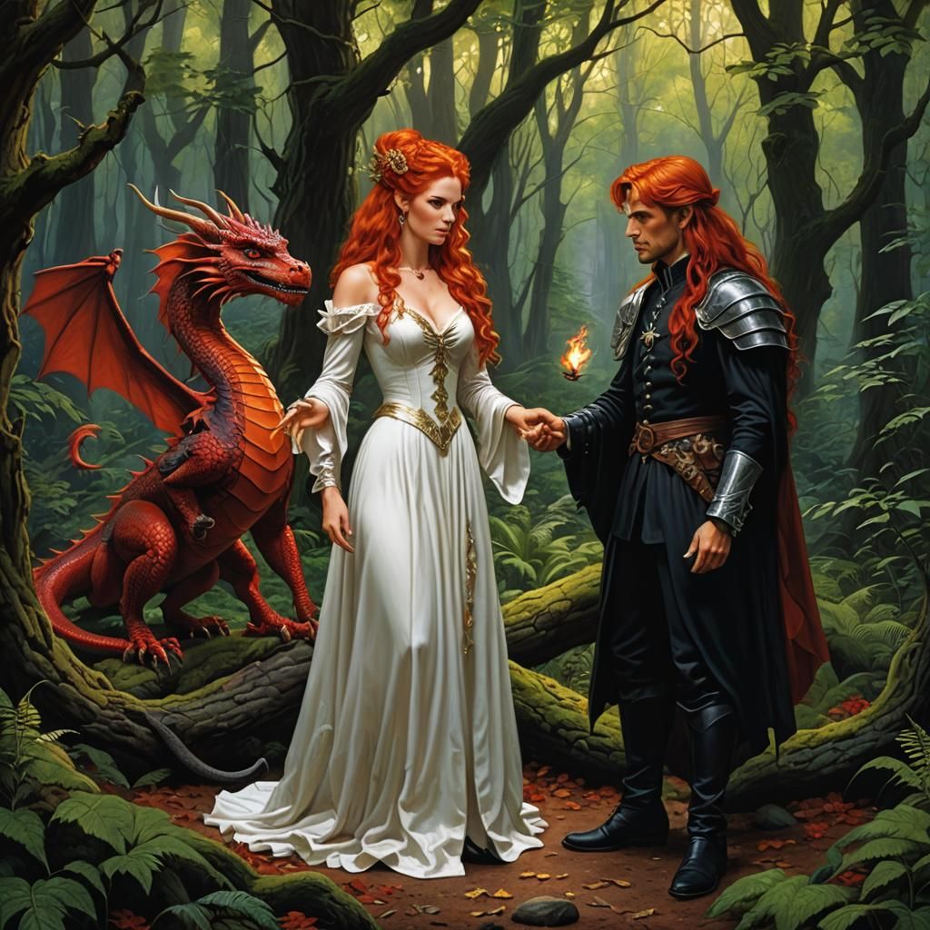 Magician Befriends Dragon in Enchanted Forest