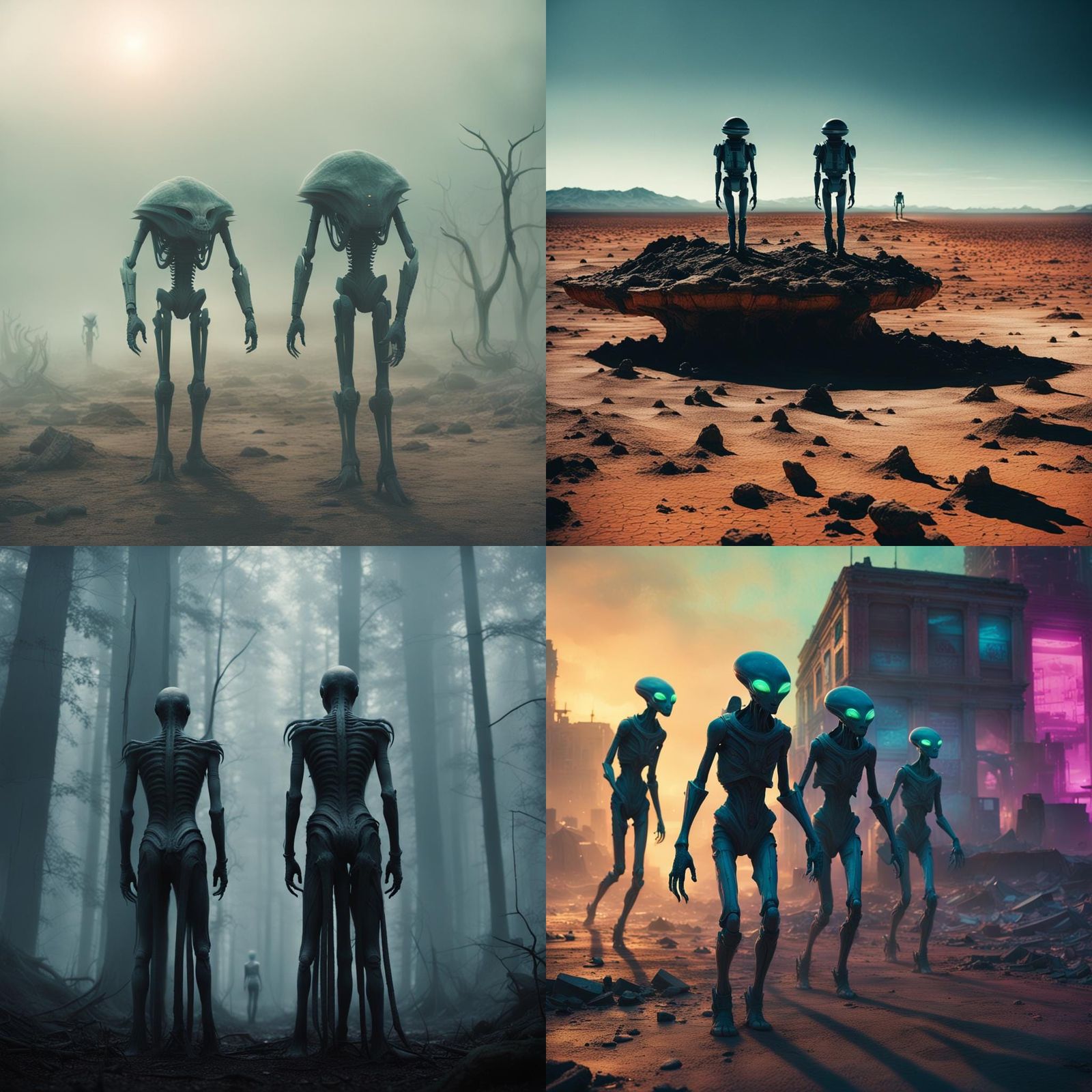 Cinematic Extraterrestrial Bipedal Beings in Film Still