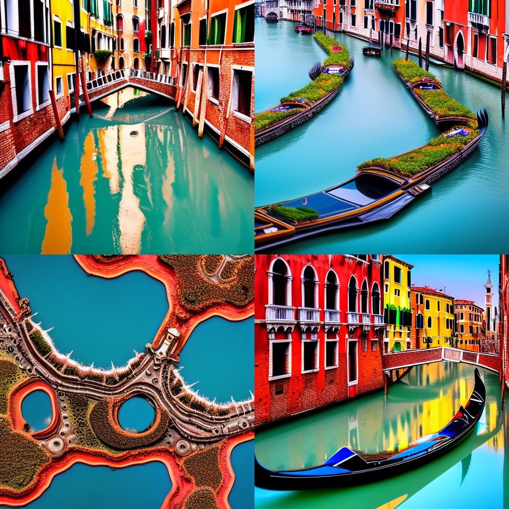 Ferrofluid Canals of Venice: Detailed 8K Image