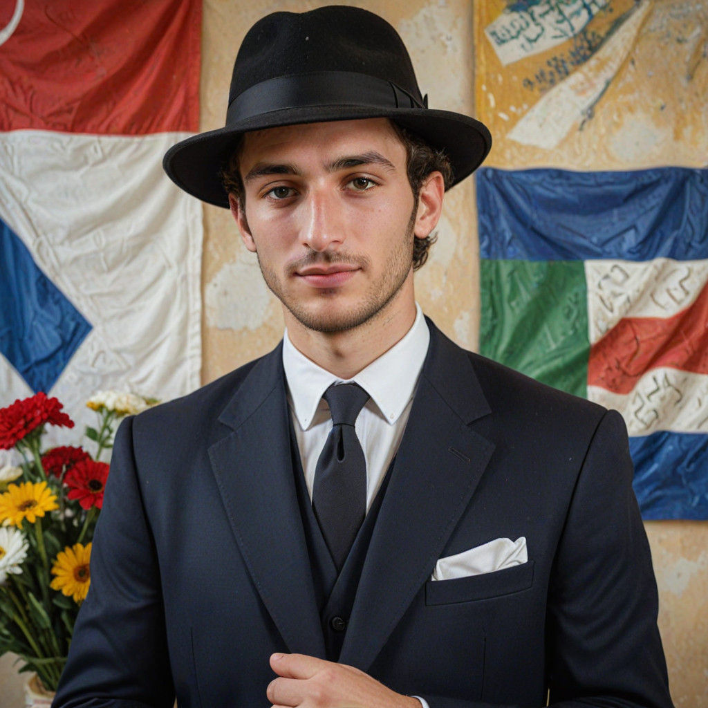 Vibrant Orthodox Portrait in Chagall-Inspired Oil Painting