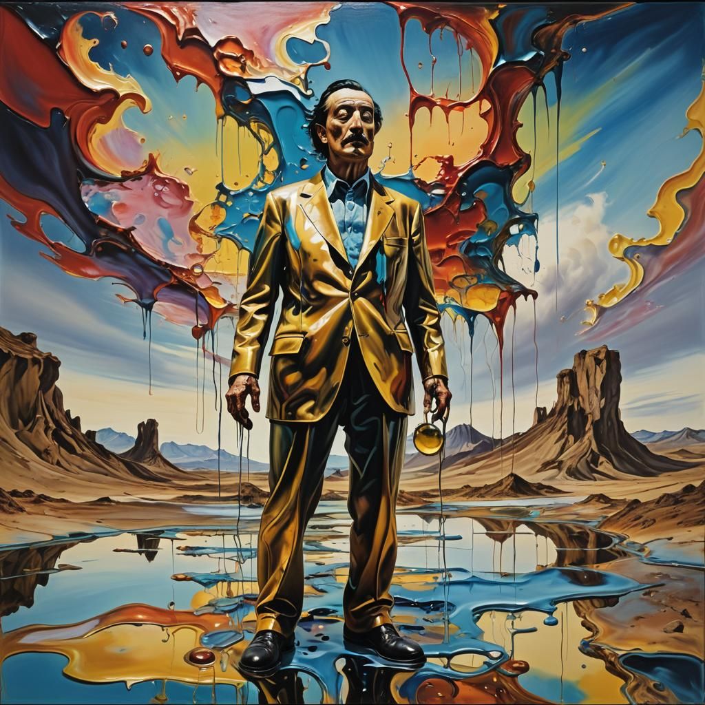 Surreal Melting Landscape in Art Deco Style