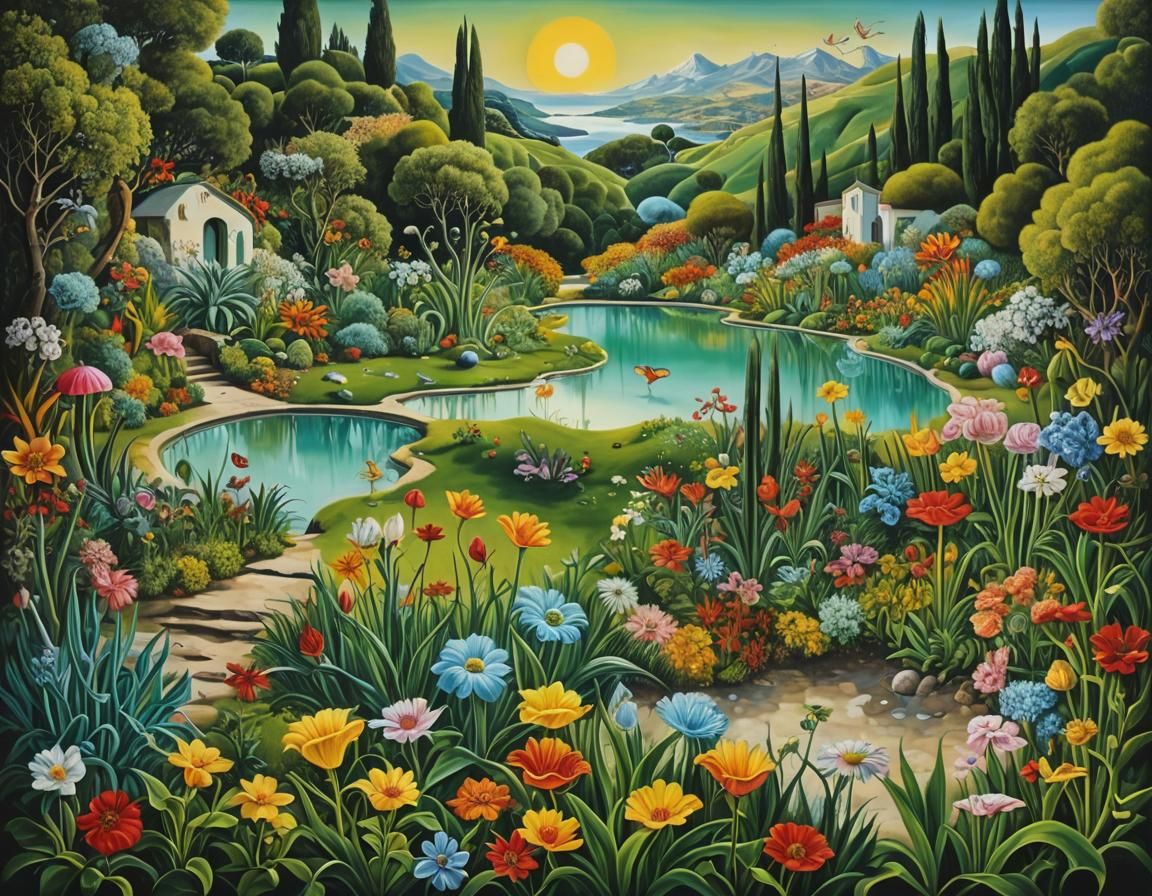 Surreal Garden by the Sea, Salvador Dali Style