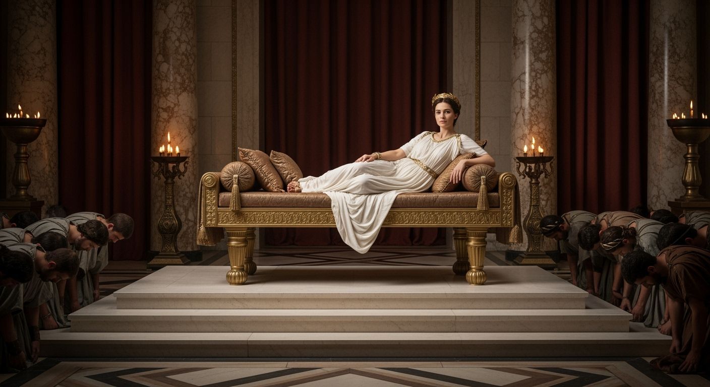 Roman Empress in Imperial Palace Throne Room