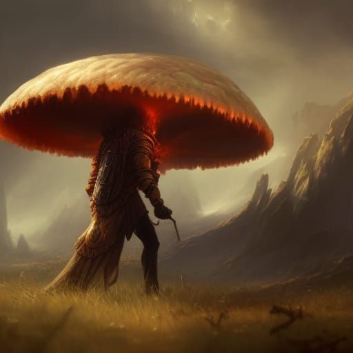 Mushroom Druid in Detailed Matte Painting Style