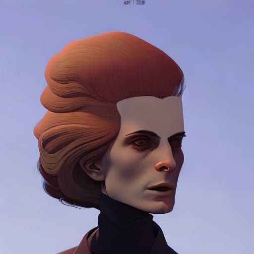 Creepy Man Character Portrait in Neo-Dada Style