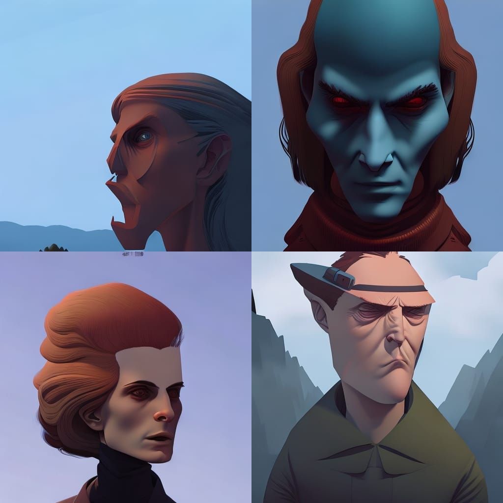 Creepy Man Portrait in Neo-Dada Style