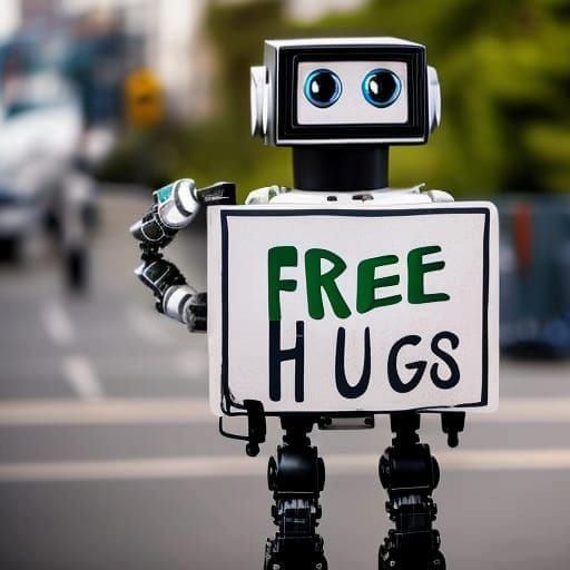 Free hugs robot