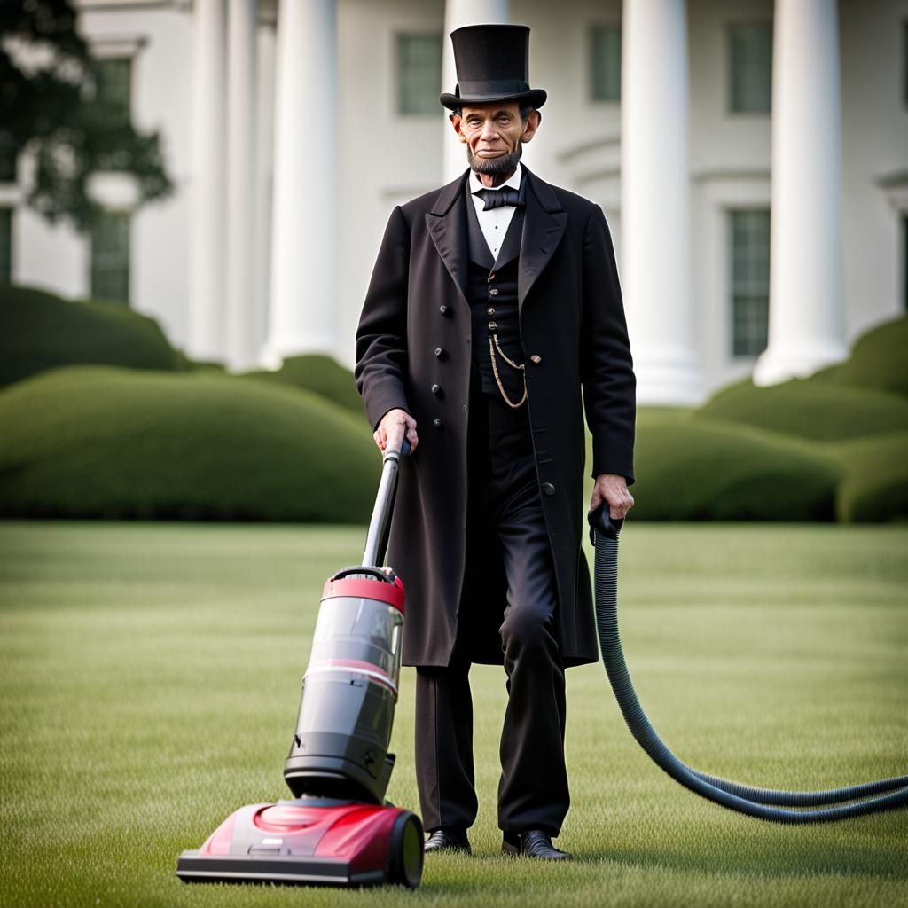 Abraham Lincoln Vacuums White House Lawn