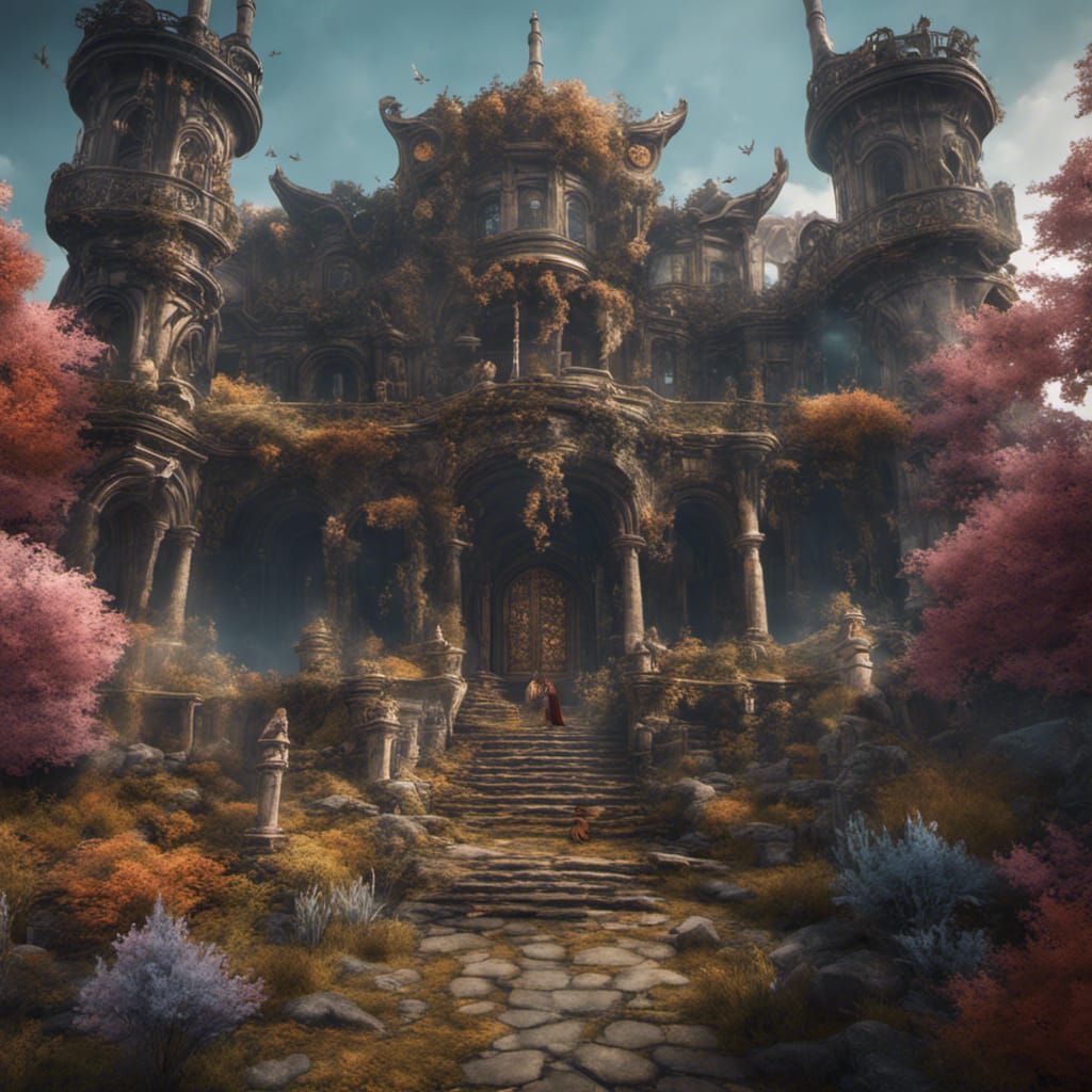 Detailed Matte Painting of Tina in Deep Color