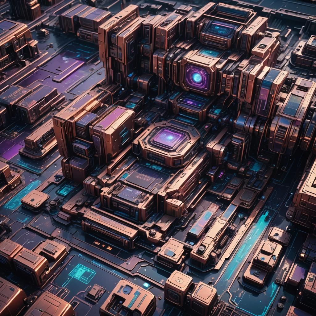 Epic Retro Sci-Fi Computer Landscape