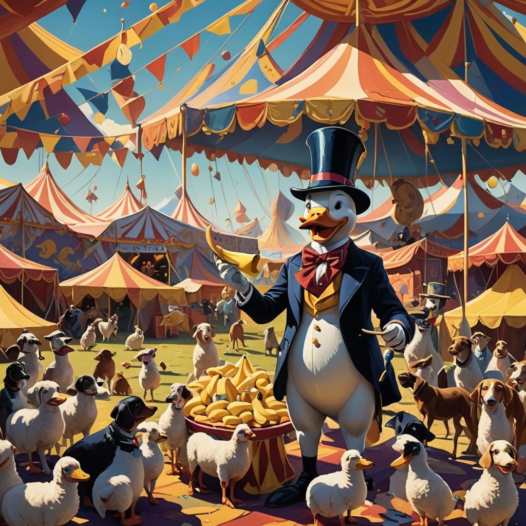 Banana Duck Circus: Matte Painting in Fantasy Style