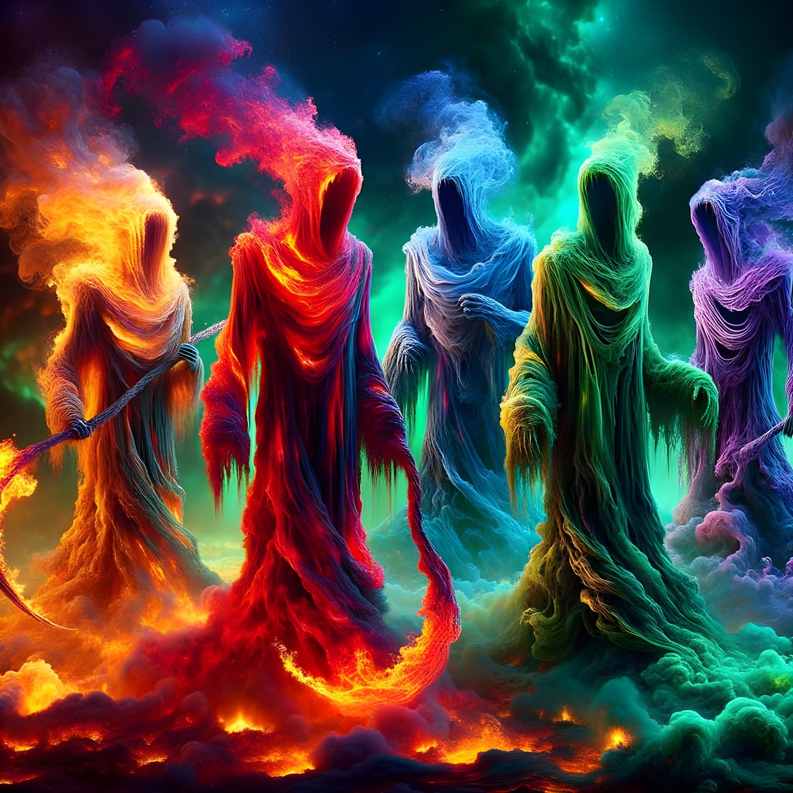 Spectral Harvesters in a Fiery, Smoky Realm