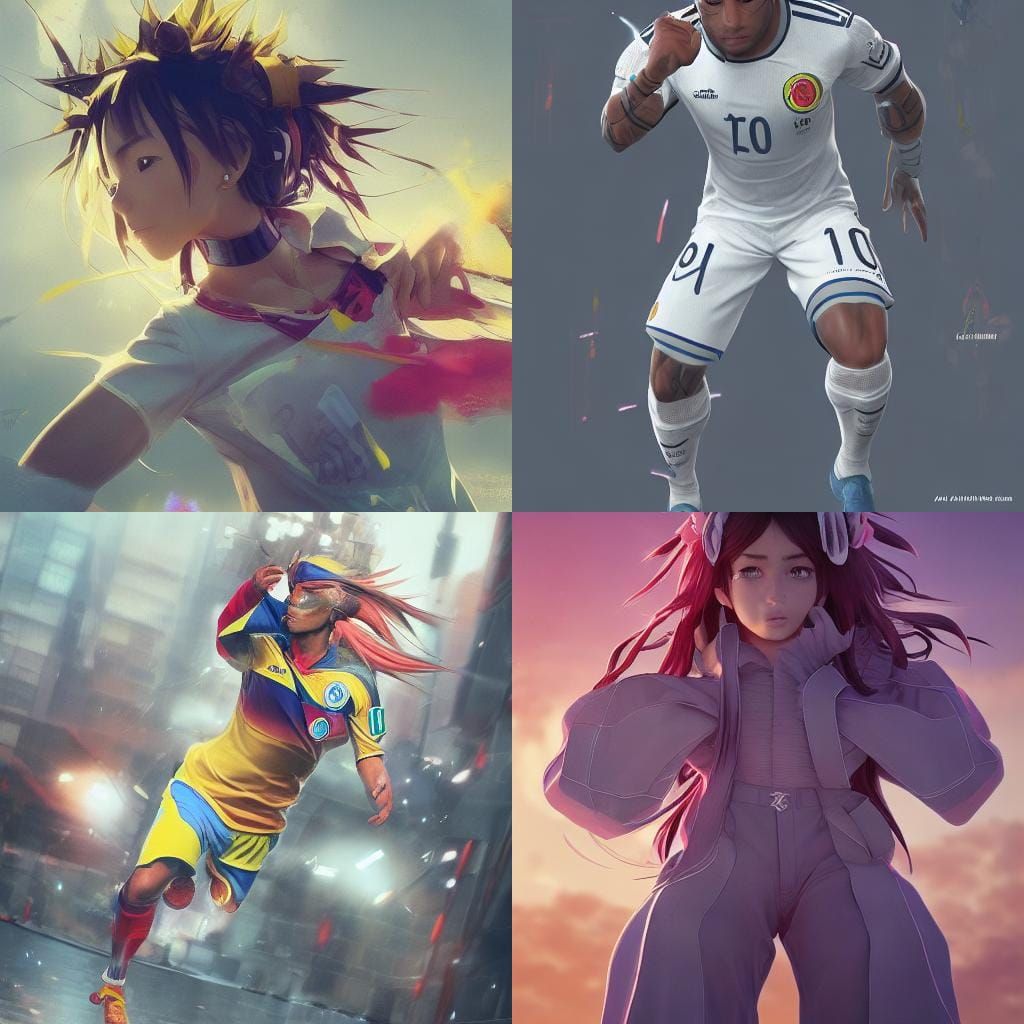 Colombian Soccer Player in 3D Anime Art Style