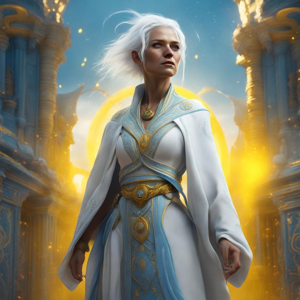 Romani Lightbringer in Energy Field: Fantasy Concept Art