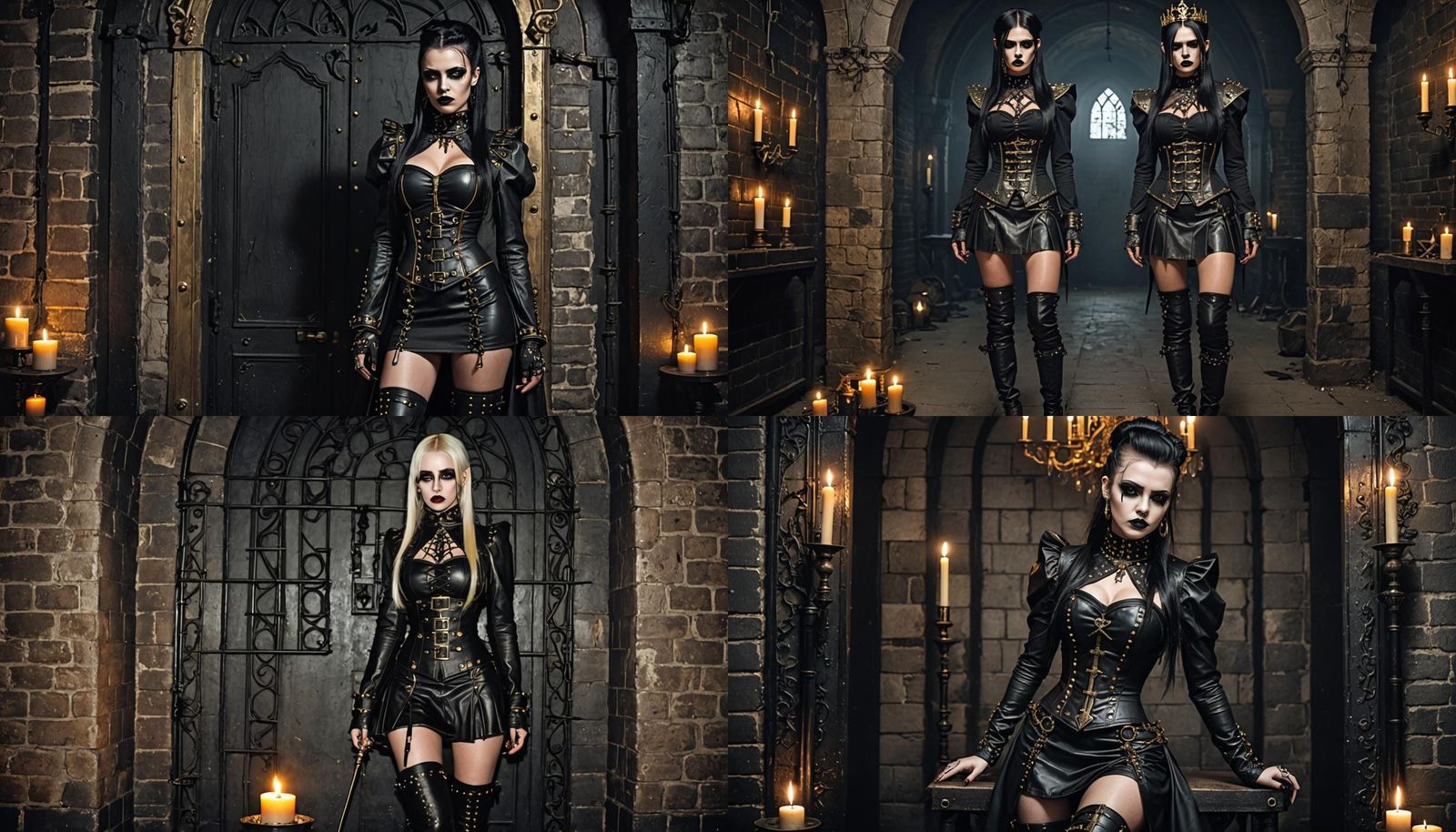 Gothic Girl in Dungeon with Metal Collar