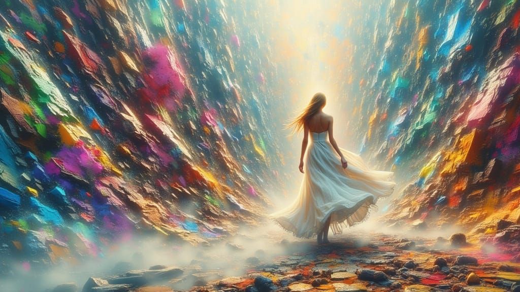 Woman Rebuilds Futuristic Cityscape in Surreal Style