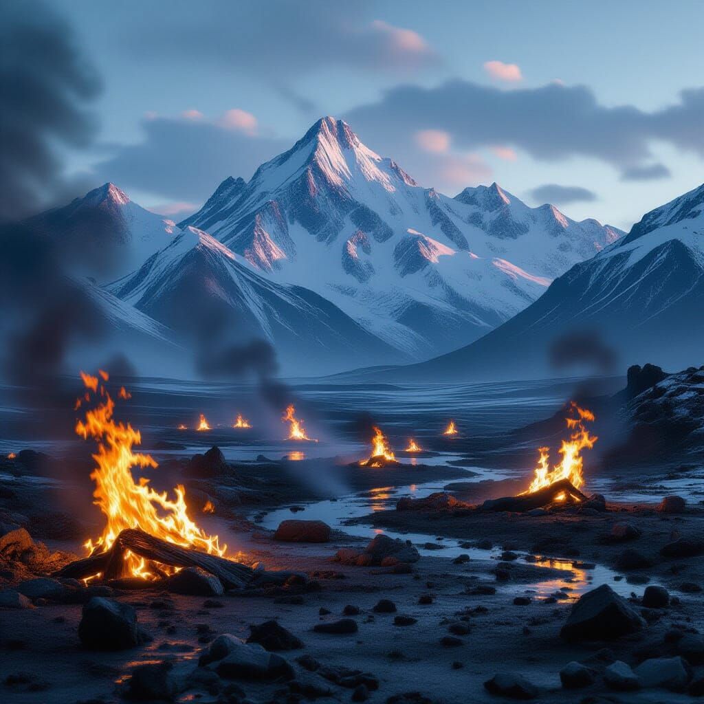 Wasteland Inferno Under Snow Mountains, Dystopian Style