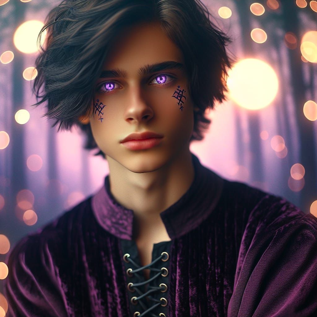 Mystical Runes: Hyperrealistic Portrait of a Boy
