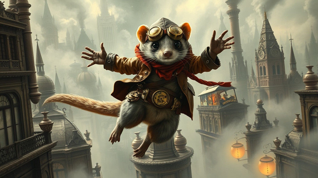 Steampunk Ferret Cowboy in Clockwork City