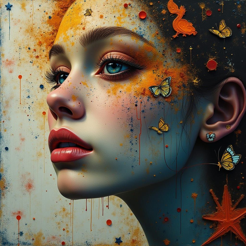 A Stranger's Presence in a Surreal, Impasto-Laden Room