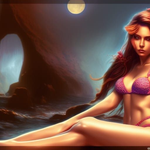 Angelic Model in Rain: Fantasy Concept Art