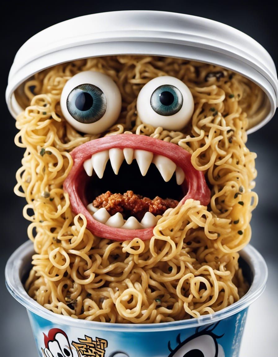 Menacing Ramen Monster Emerges From Takeout Container