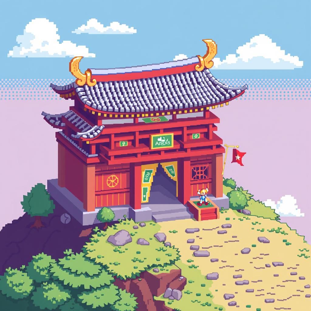 Vibrant Pixel Art of Japanese Elements