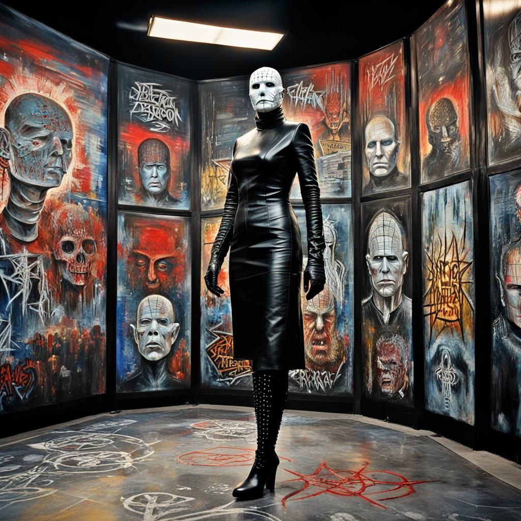 Melania Trump as Pinhead in Street Art Style