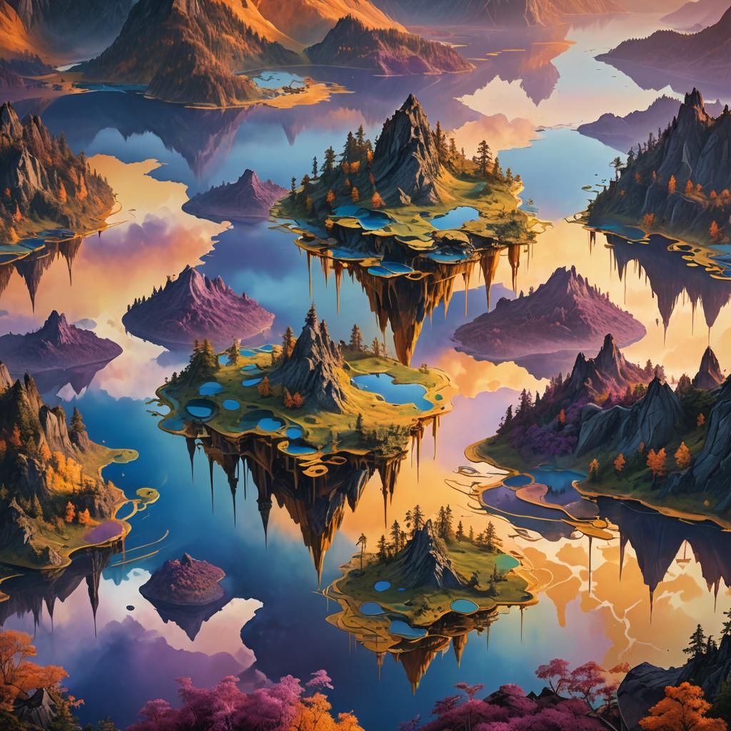 Surreal Upside-Down Mountains Reflected in Still Lakes