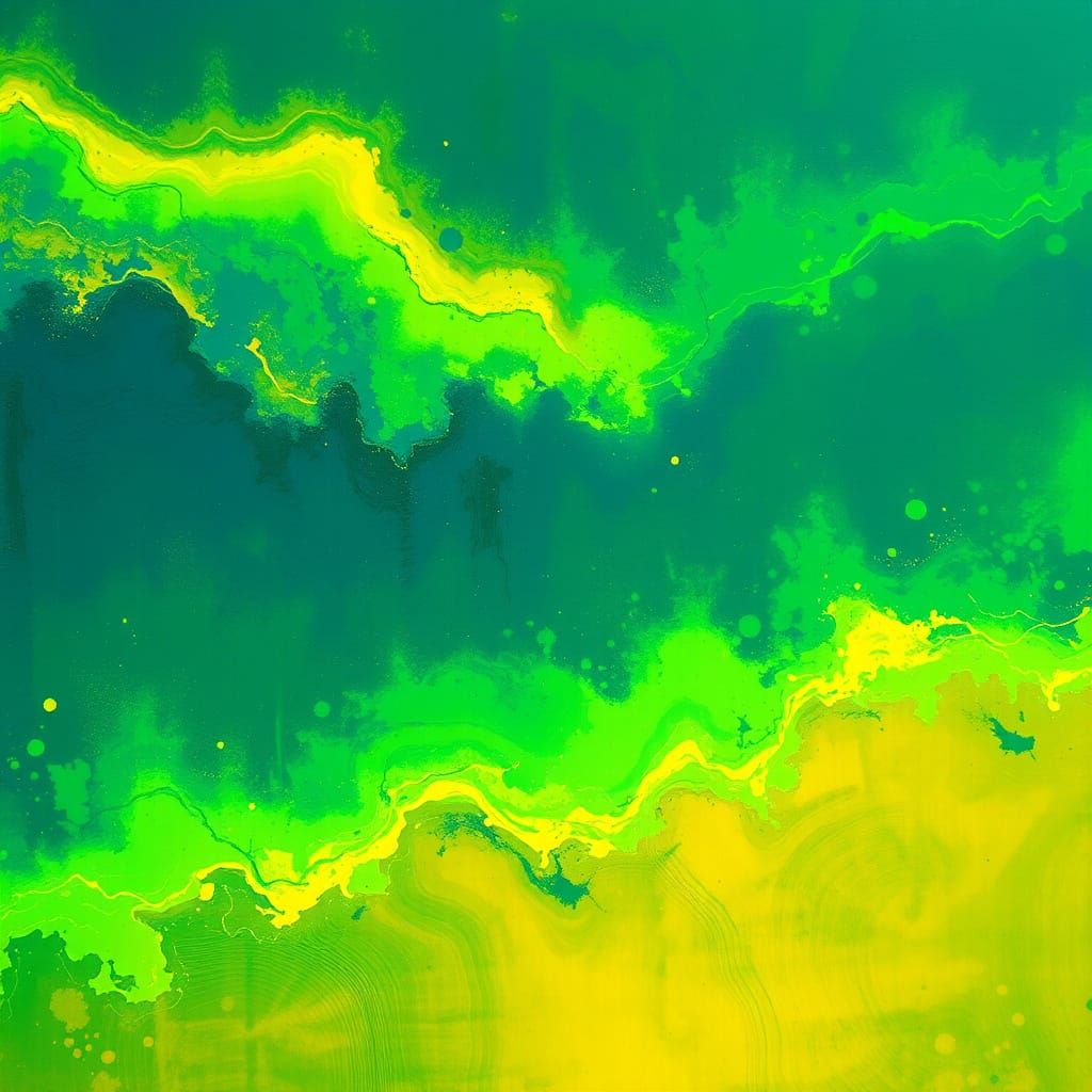 Ethereal Phosphorus Dance in Abstract Expressionist Style