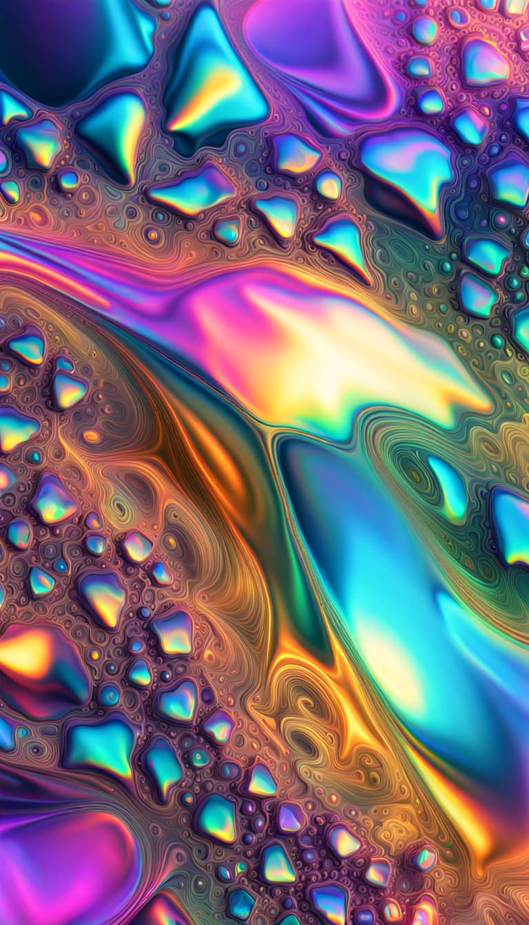 Iridescent FemtoFractal Crystalline Matrix in Digital Art