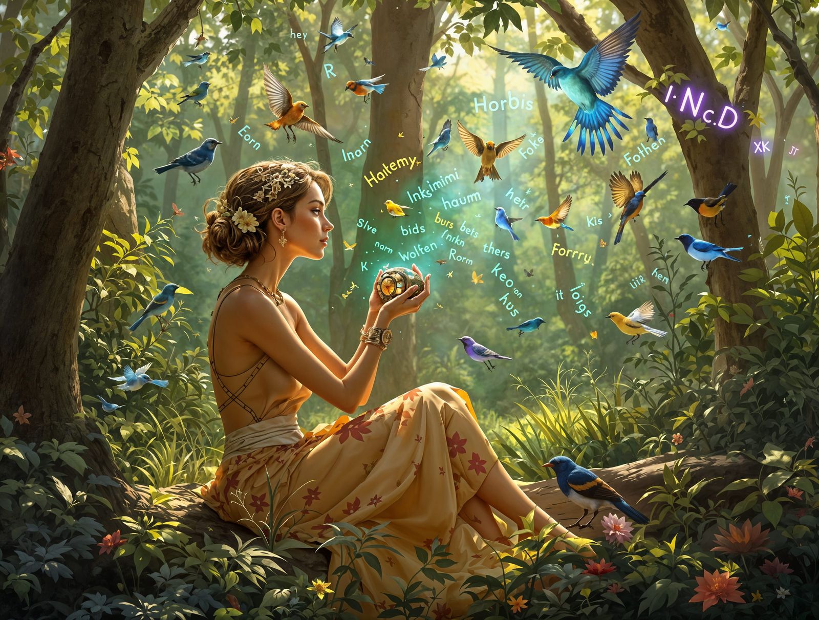 Whimsical Forest Encounter in Digital Painting