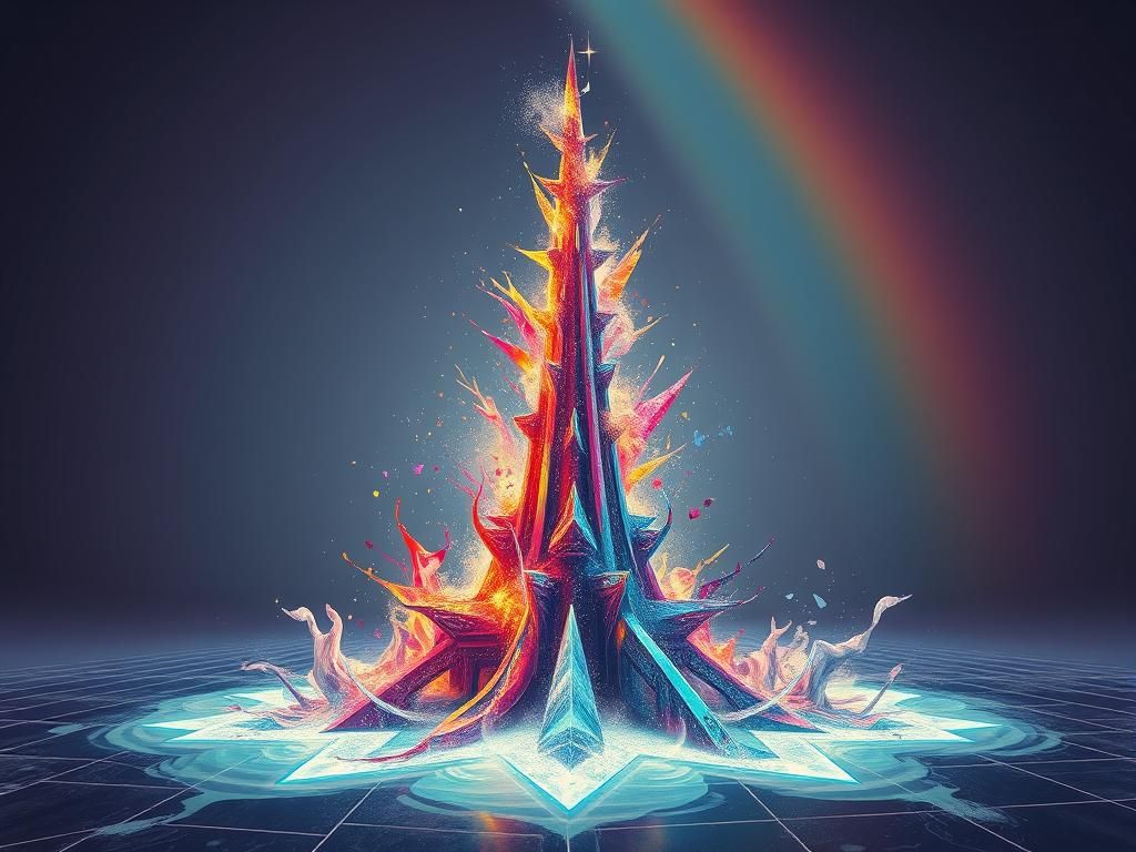 Liquefied Graphic Arabesque in Prismatic Wind