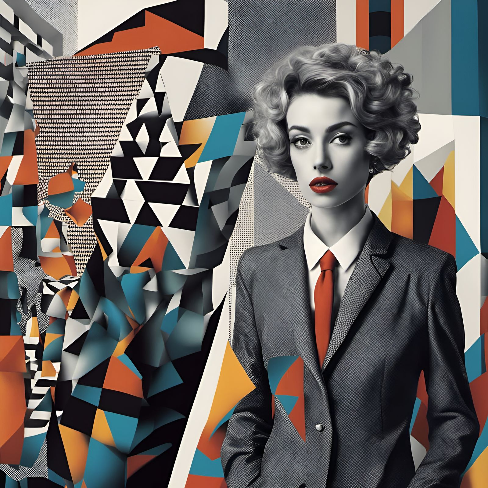 Cubist Woman in Suit: Magical Realism and Graffiti Art