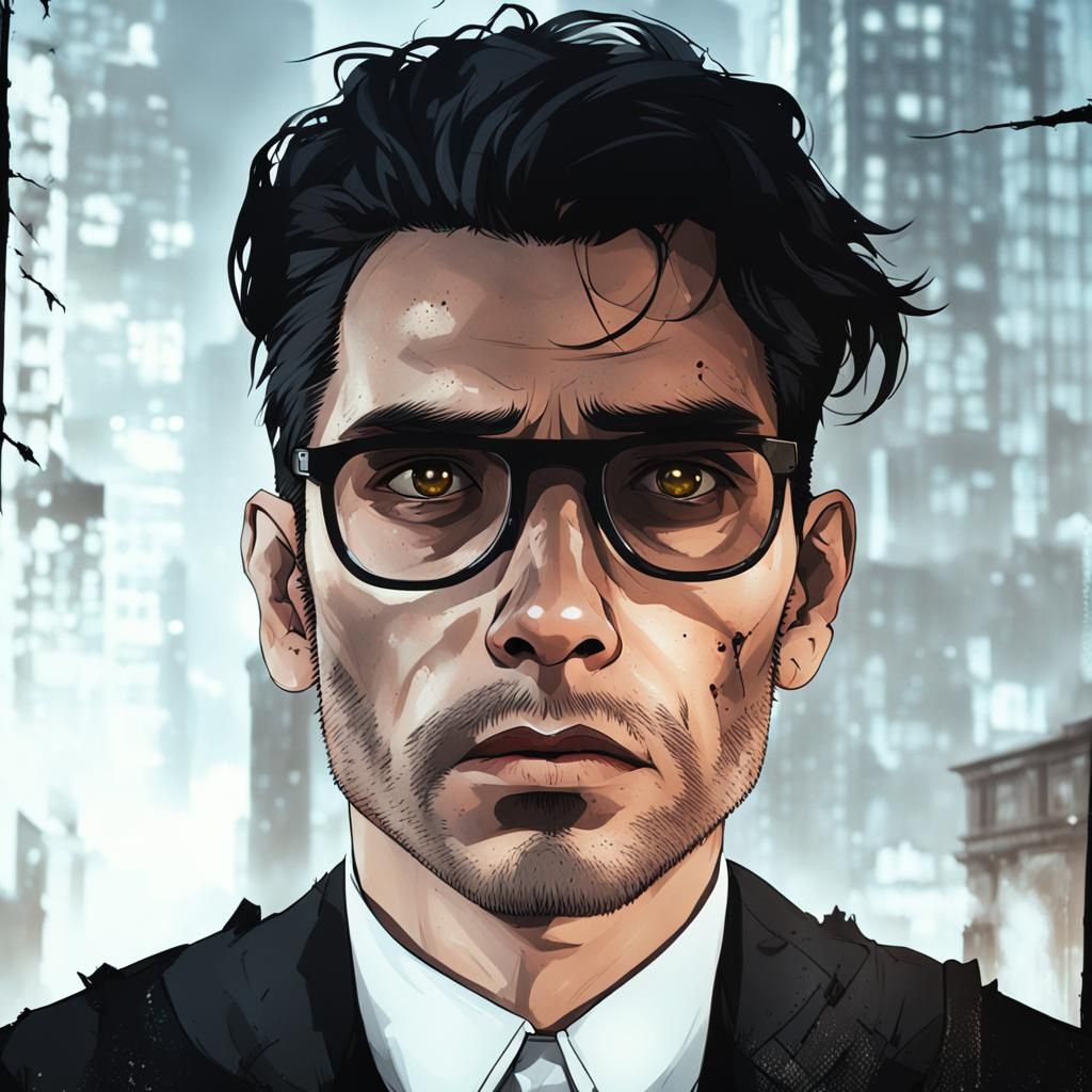 Noir Character in Gothic Gotham: Dark Realism Portrait