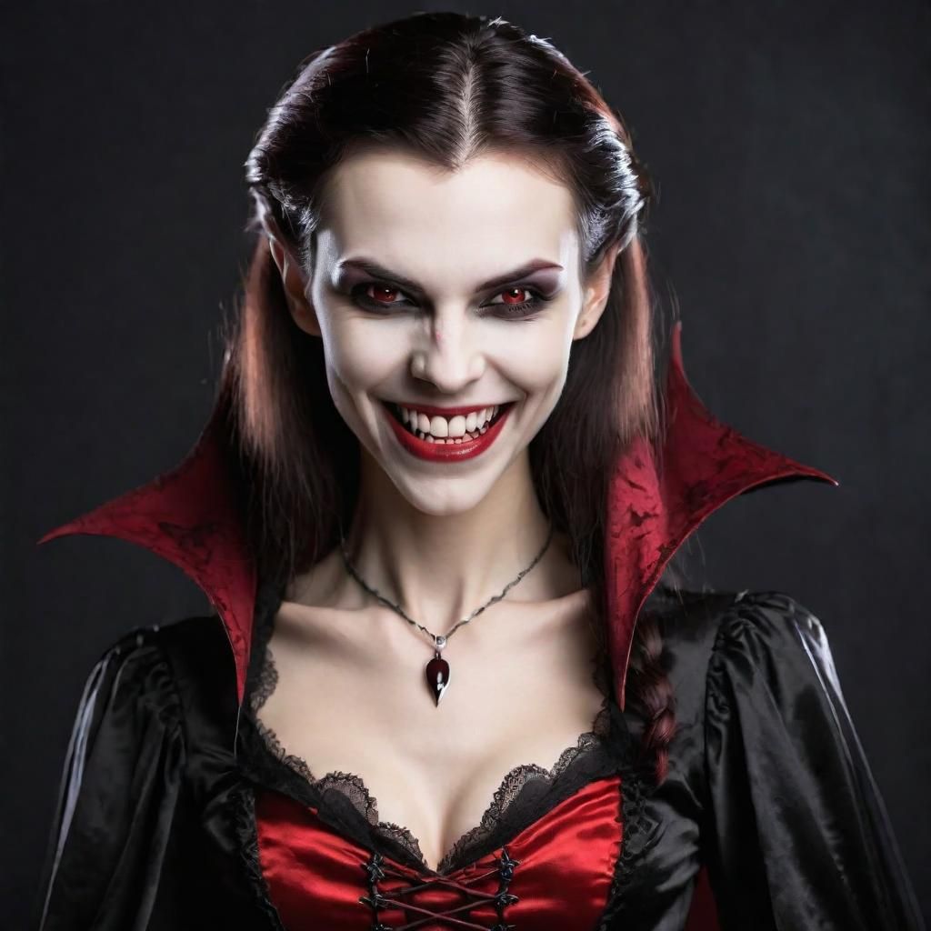 Smiling Female Vampire Portrait