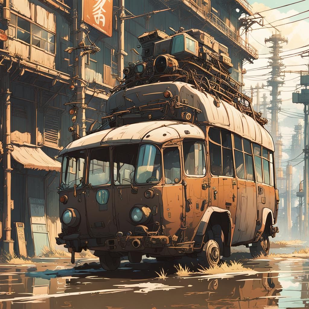 Anime Post-Apocalyptic Car Inspired by Studio Ghibli