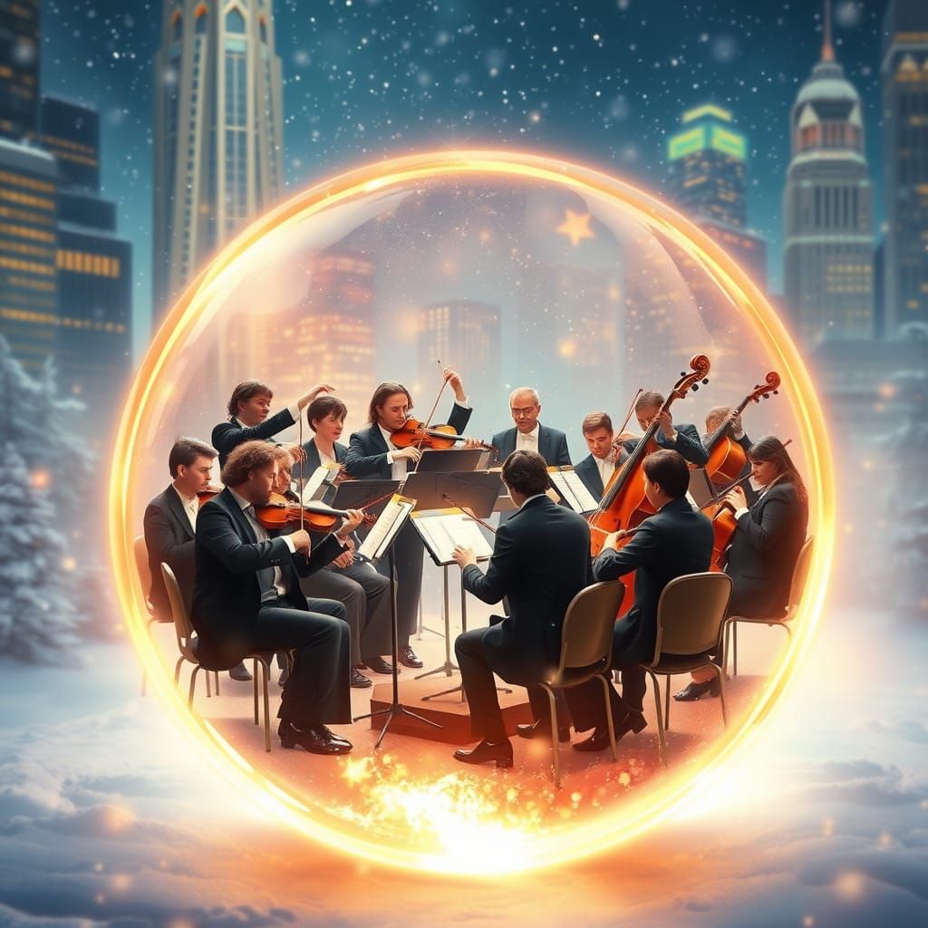 Majestic Orchestra performs within a shimmering, ethereal fi...