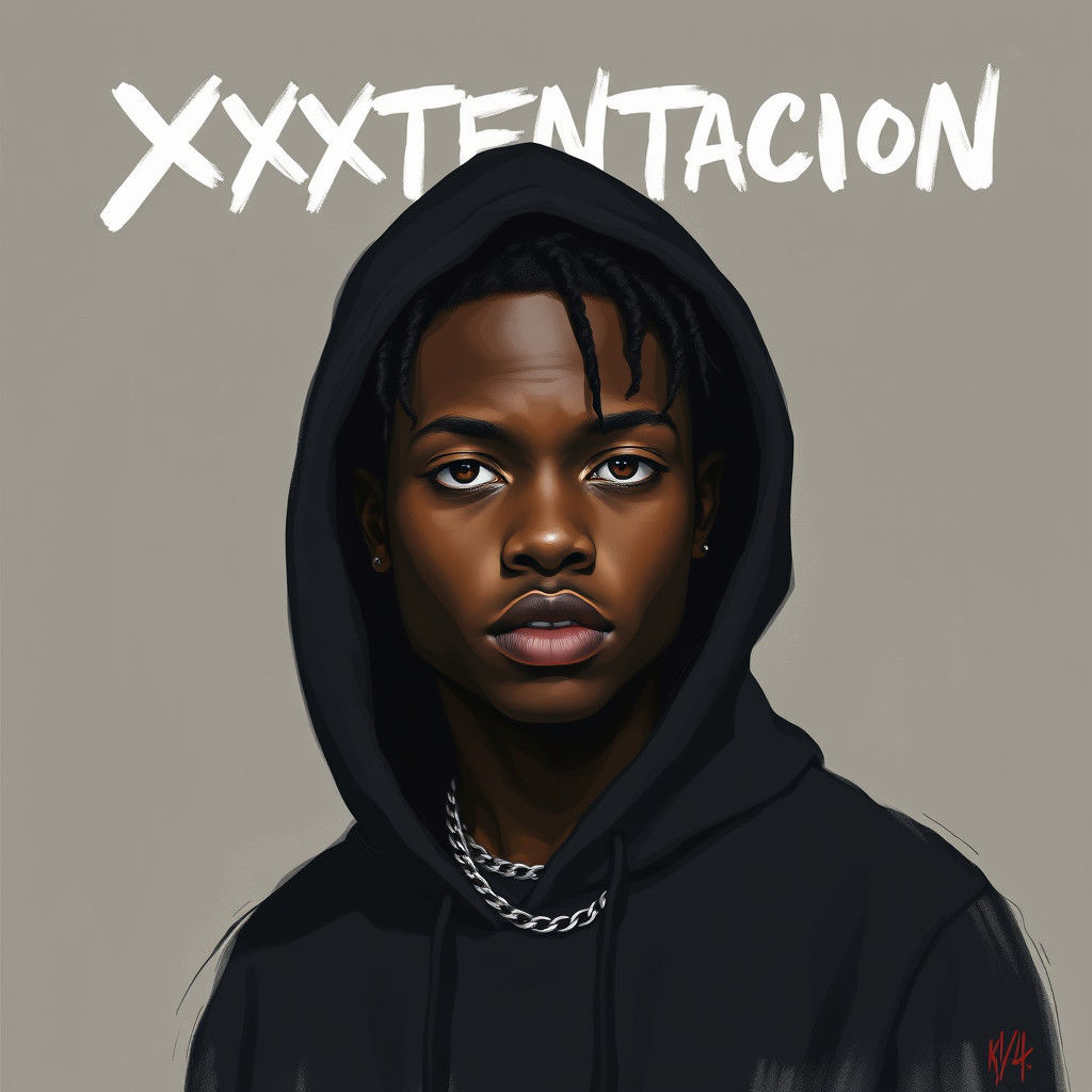 Intense Portrait in Basquiat, Haring, and Freud Style