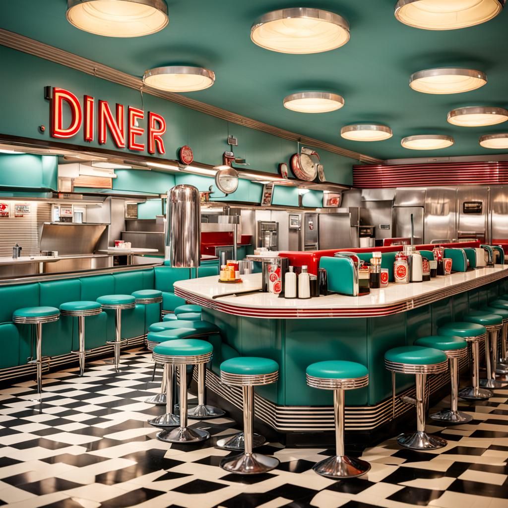 Nostalgic 1950s Diner Interior