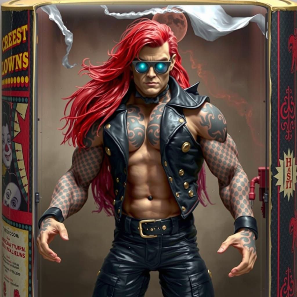 Nightmarish Carnival Ringmaster in Surreal Style