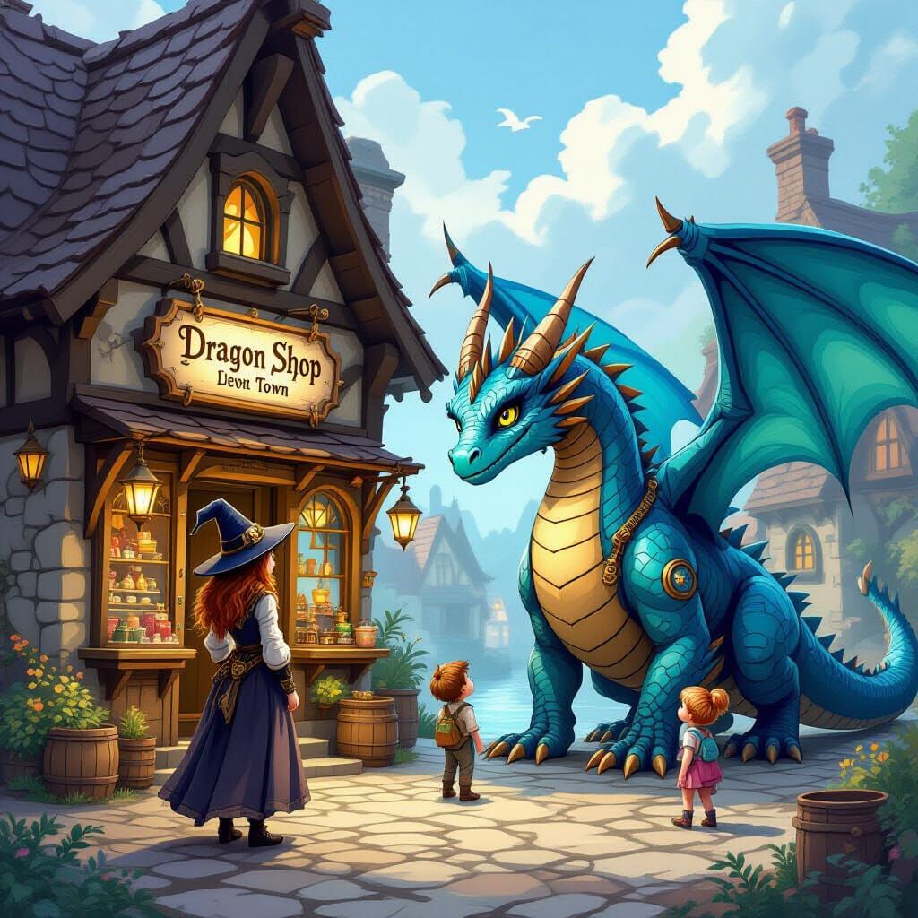 Steampunk Witch and Her Dragon