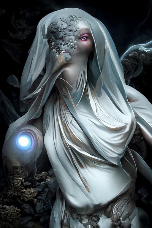 Angel in Ancient Underground City, Digital Art