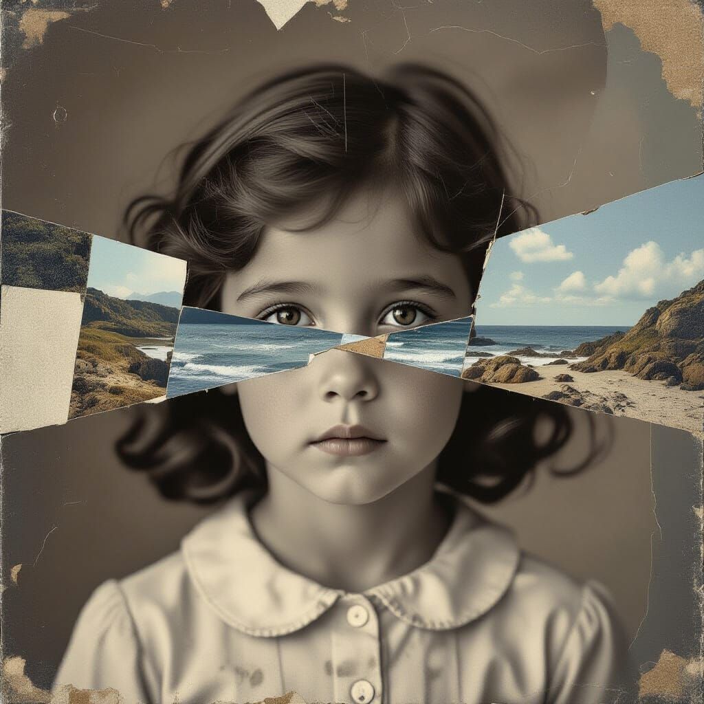 Fragmented Dreamlike Collage of Inner Thoughts