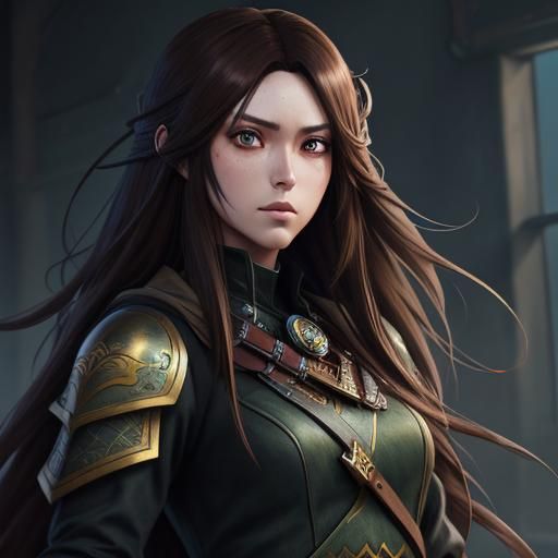 Anime Girl Bored in Class: Detailed Matte Painting