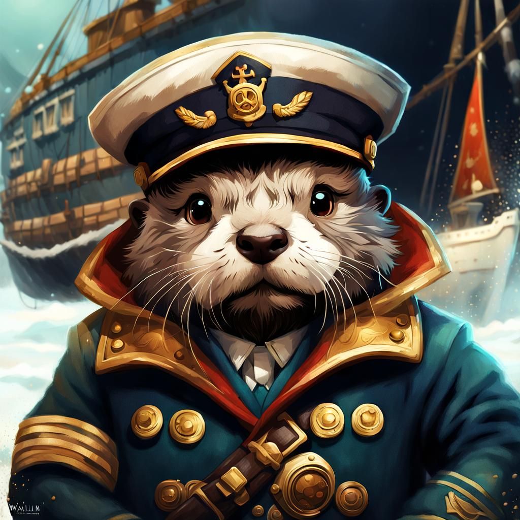 Anthropomorphic Sea Otter Captain in Detailed 3D
