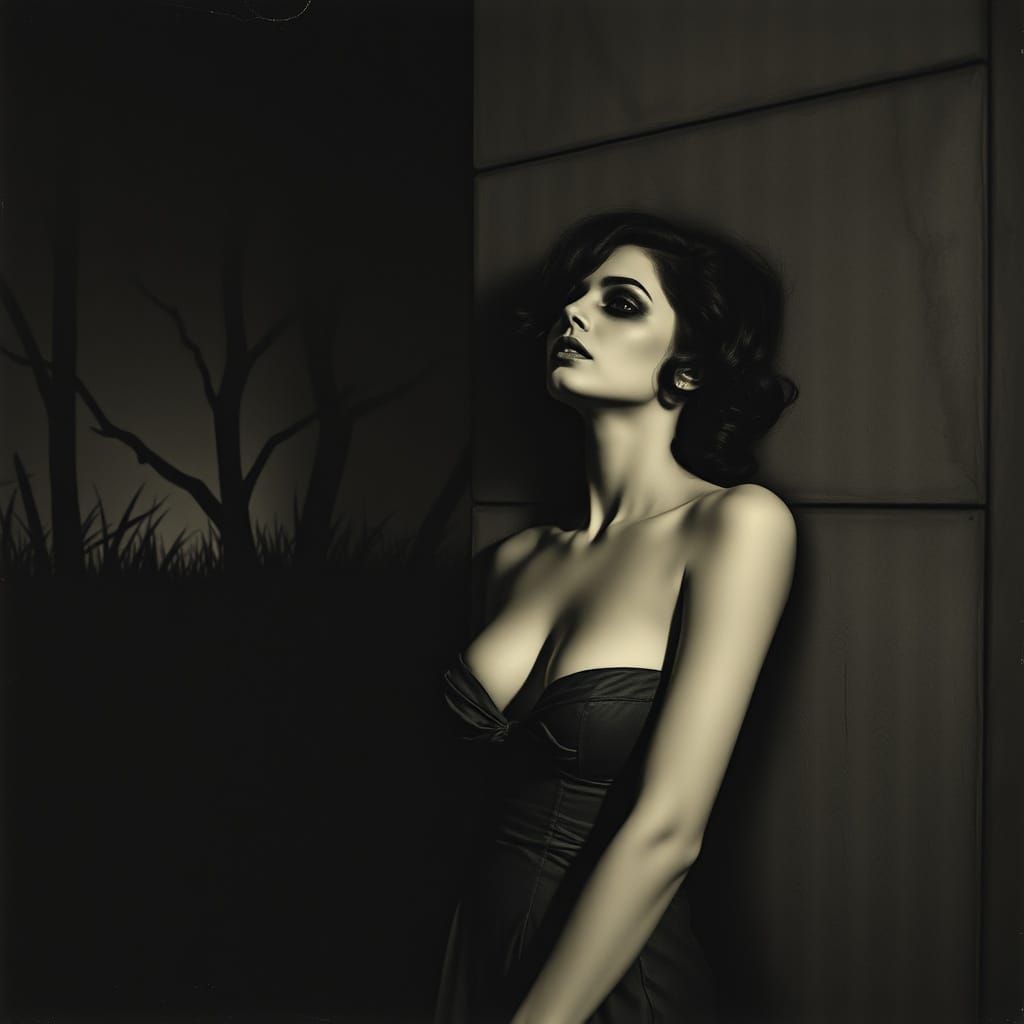 Ethereal Femme Fatale in a Dreamlike Atmosphere