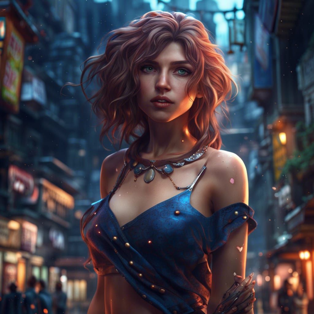 Beautiful Anime Girl in Detailed Digital Fantasy Art