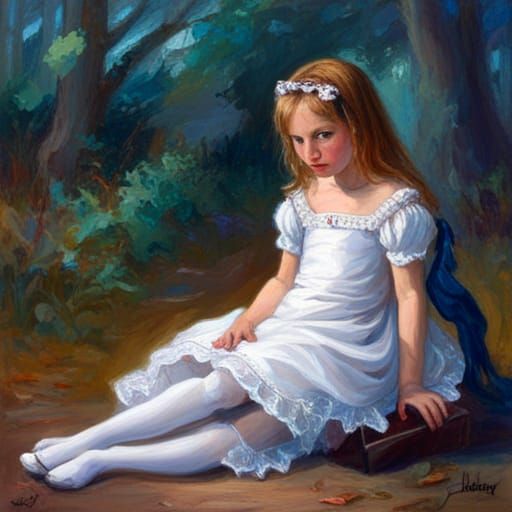 Frilly Gothic Princess in Oil Painting Style